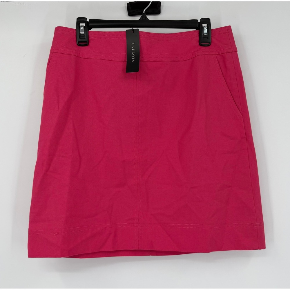Talbots Womens Pink Straight Pencil Skirt Size 10 NWT Side Pockets Lined